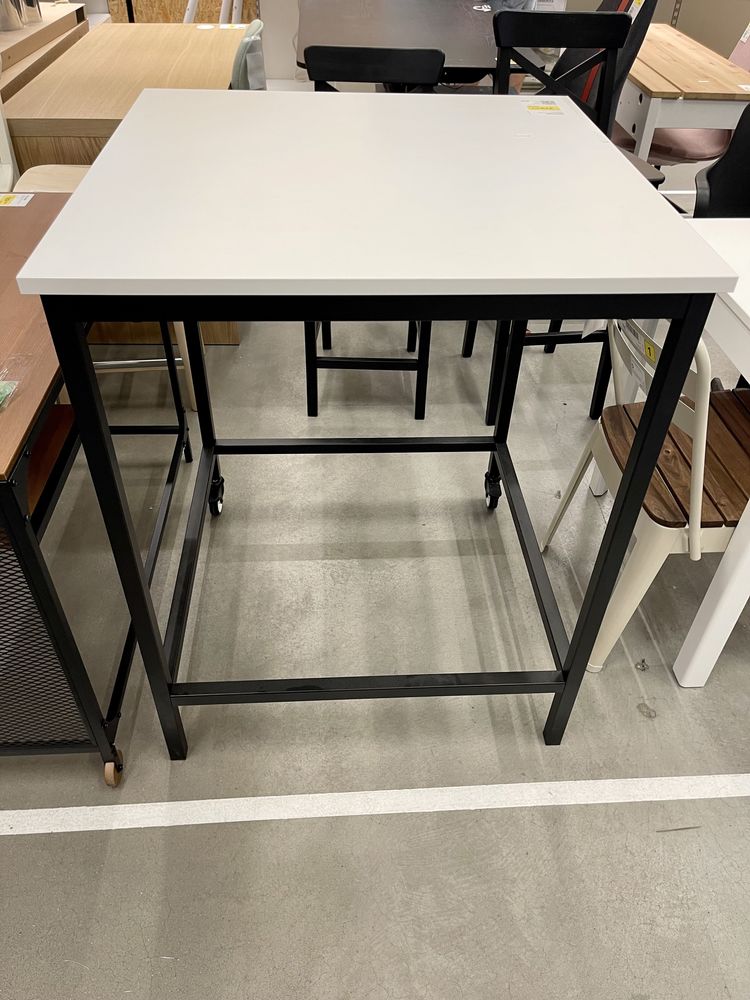 IKEA TROTTEN stót biaty antracyt 80×80cm 102cm wysoki jak biurko kolka