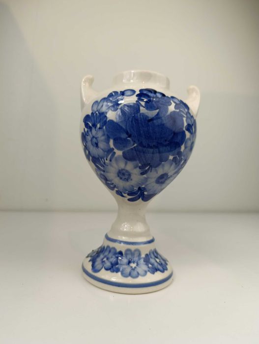 Wazon ceramiczny niebieski amfora fajans ZF KOŁO ręcznie malowany 19,5