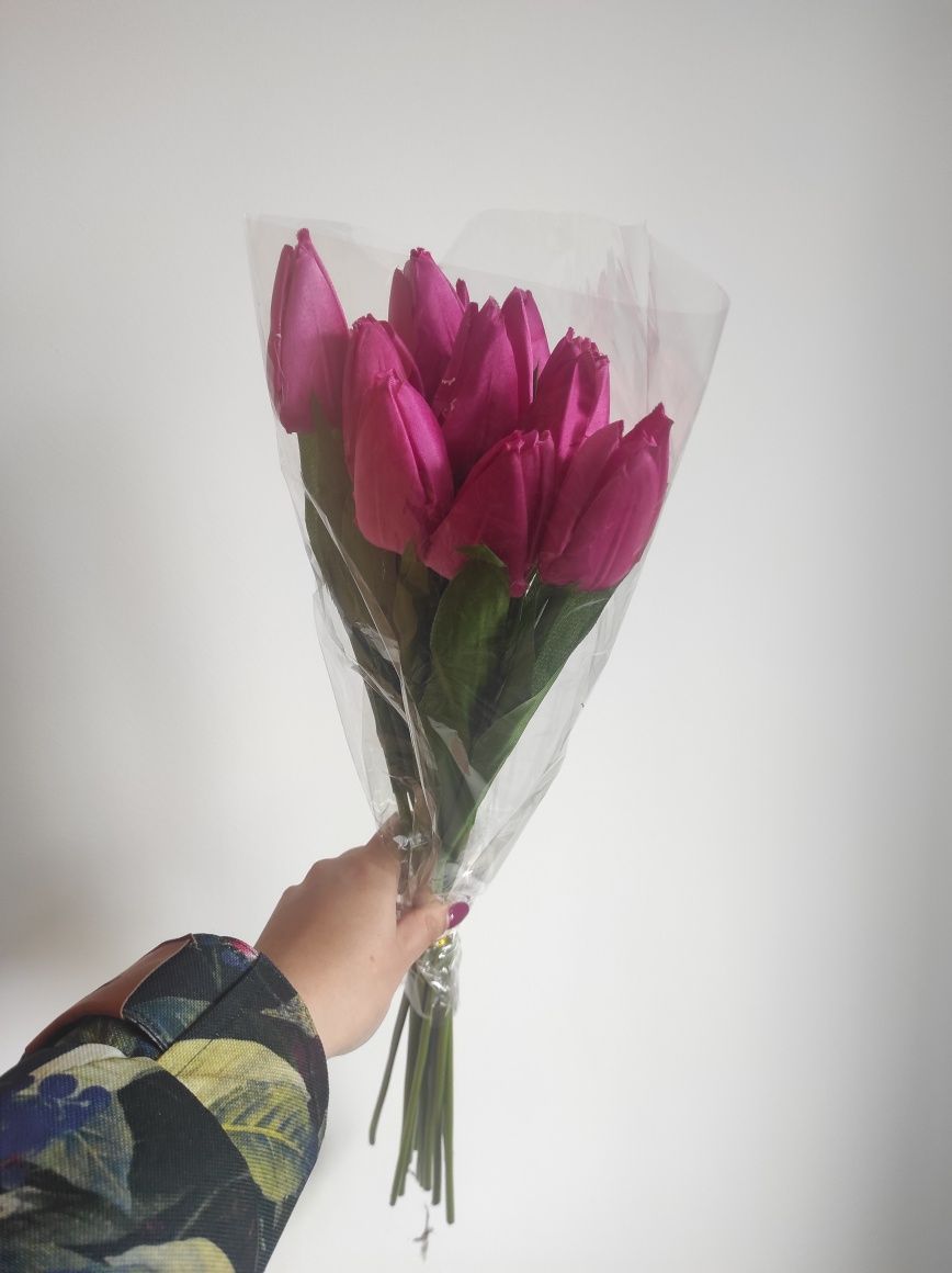 Zestaw 12 różowych tulipanów