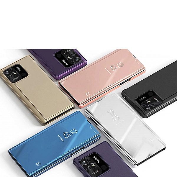Clear View Case etui Xiaomi Redmi 10c pokrowiec z klapką różowe