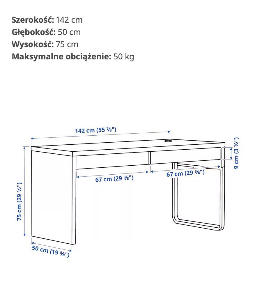 Biurko Ikea Micke  142x50cm