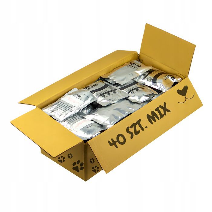 40Szt. Karma Mokra Dla Psa Saszetki Kawałki Sos Galaretka Mix Smaków