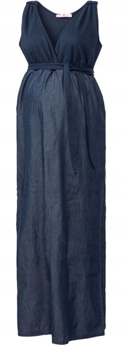 Sukienka Ciążowa Maxi Bellybutton 38 Granatowa Bawełna Jeansowa