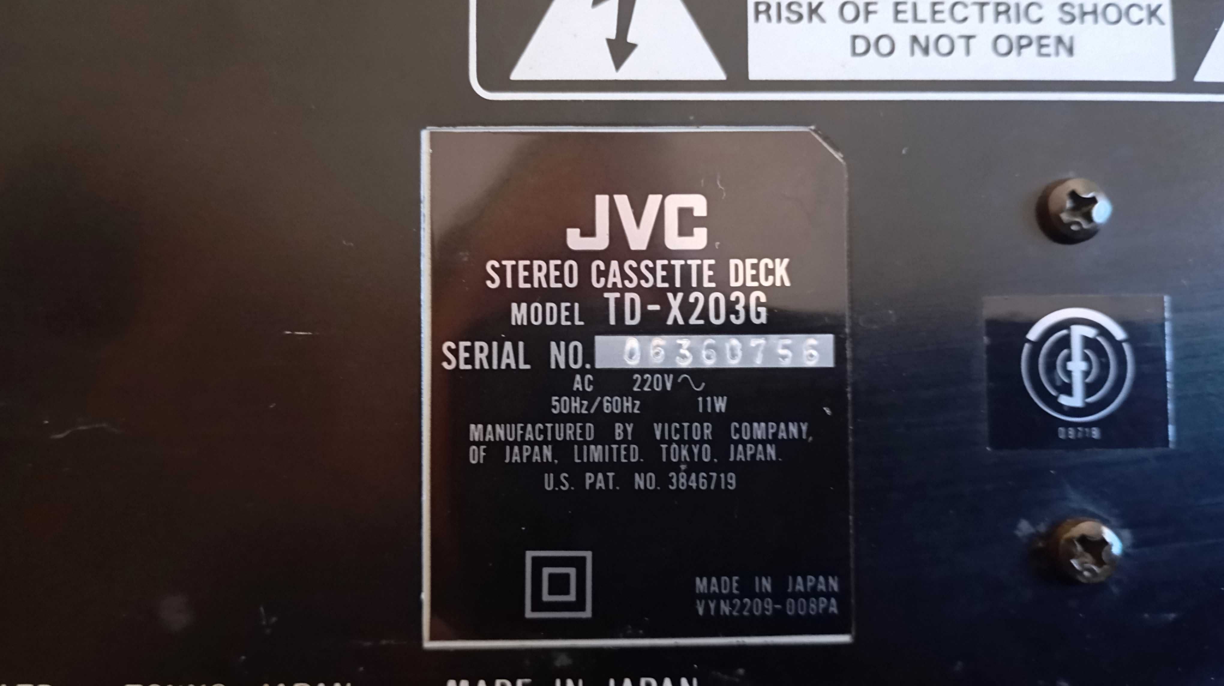 JVC td-203g deck cassetes peças/reparação