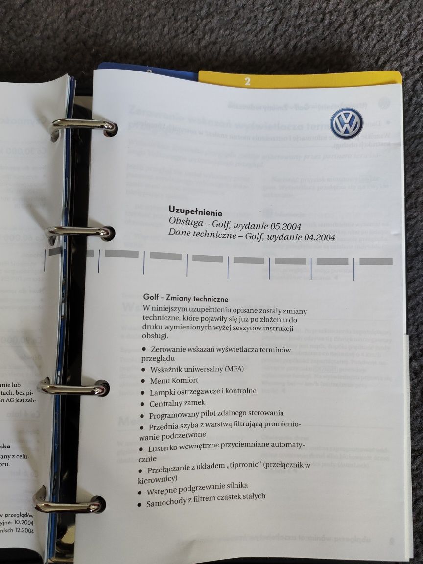 Instrukcja obsługi Volkswagen Golf