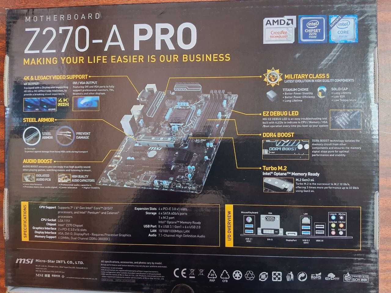 Материнская плата MSI Z270-A PRO LGA1151