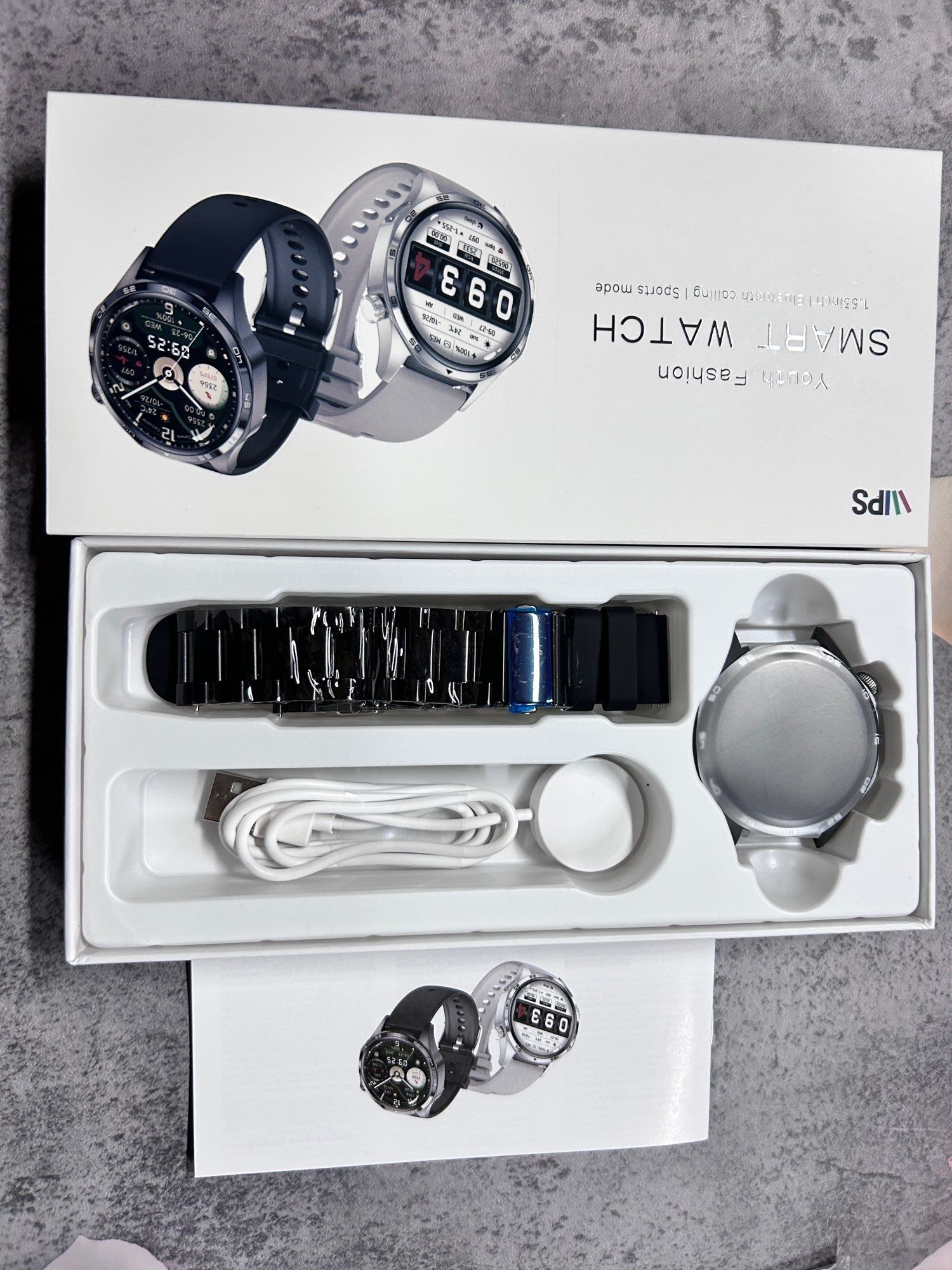 Smartwatch GT5 Pro Srebrny bransoleta i pasek