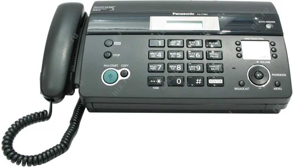 Факс  Panasonic  KX- FT 982 UA- B.  Чёрный. Абсолютно новый. Малайзия.