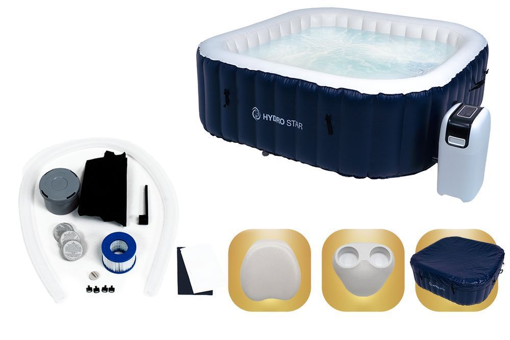 HYDRO STAR spa ogrodowe jacuzzi basen MALAGA NIEBIESKI kwadratowy