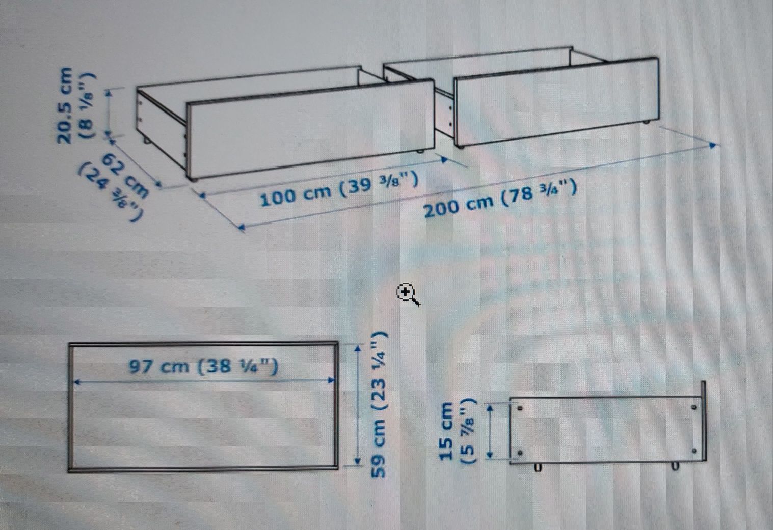 Ikea Malm szuflady/ pojemniki na posciel