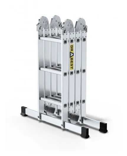 Drabina PRO ALUMINIOWA 4X3 Szczeble 150 KG Uniwersalna z podestem