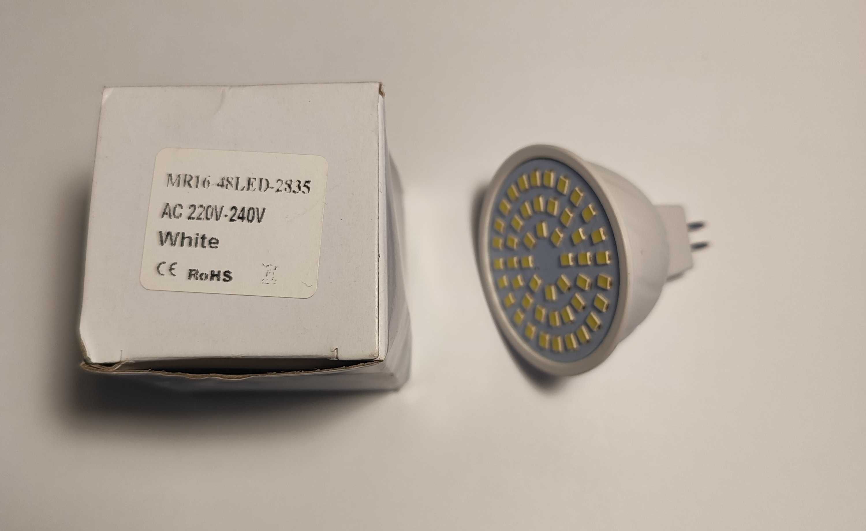 Żarówka 48 LED MR16 Do Wzrostu Roślin Biała