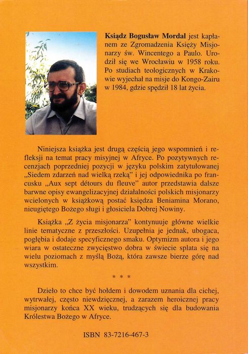 Z życia misjonarza ks. Bogusław Mordal cm