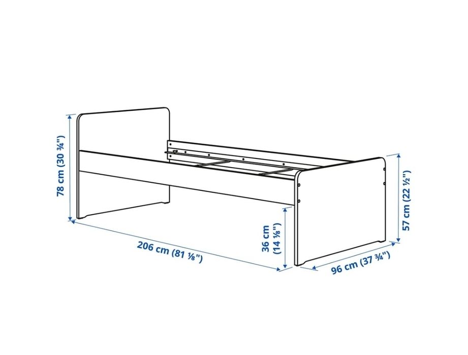 Rama łóżka slakt- Ikea 90x200 z pojemnikiem