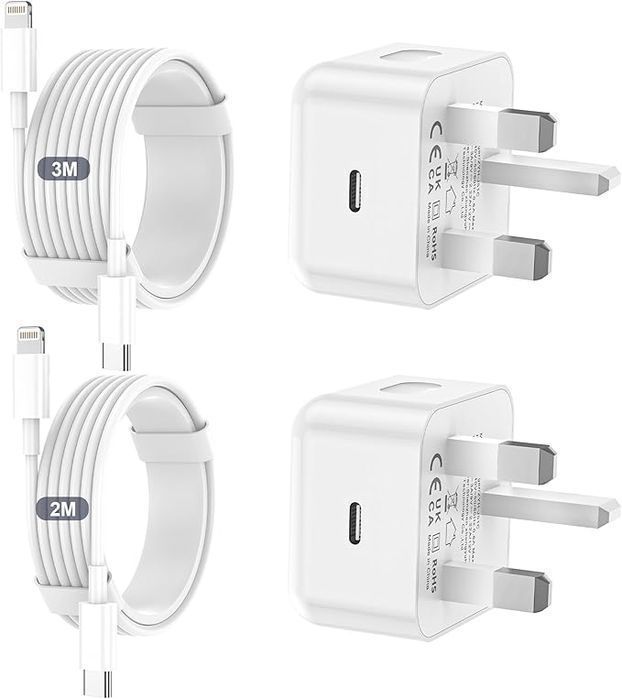 Ładowarka Iphone'a  2Pack Szybka Ładowarka Z Usb C Do Lightning