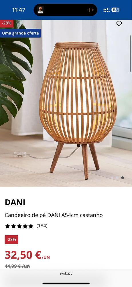 Lampada madeira Dani