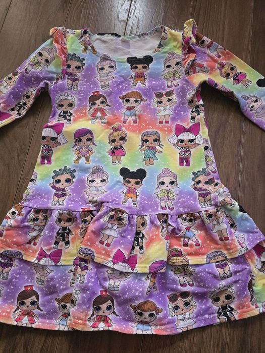 Sukienka bawełniana dla dziewczynki z laleczka mi L.O.L rozm. 122