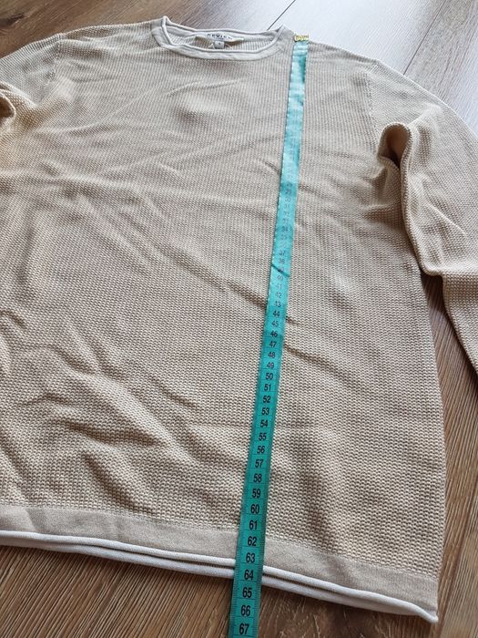 S Review sweter męski bawełniany sweterek beżowy 100% cotton 
Nowy pow