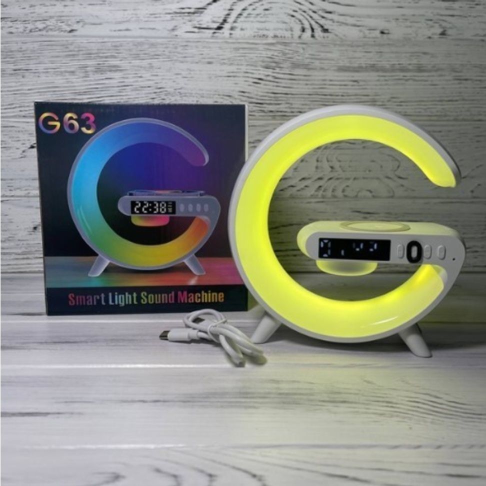 Настільна лампа-нічник 4 в 1 Smart Light G63 10W з бездротова зарядка