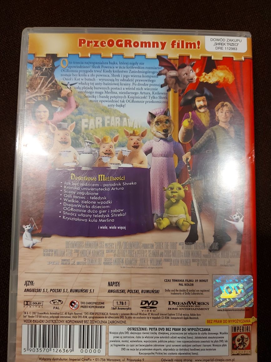 "Shrek trzeci" dvd