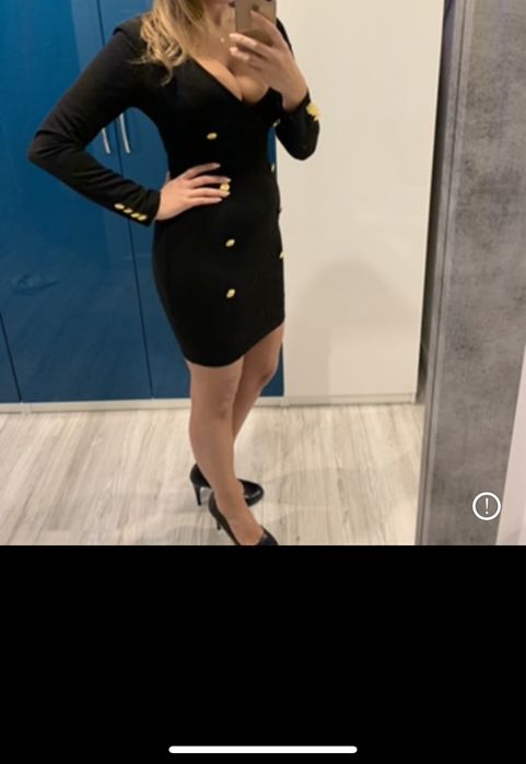 Mala czarna marynarska zlote guziki Top Secret rozmiar S