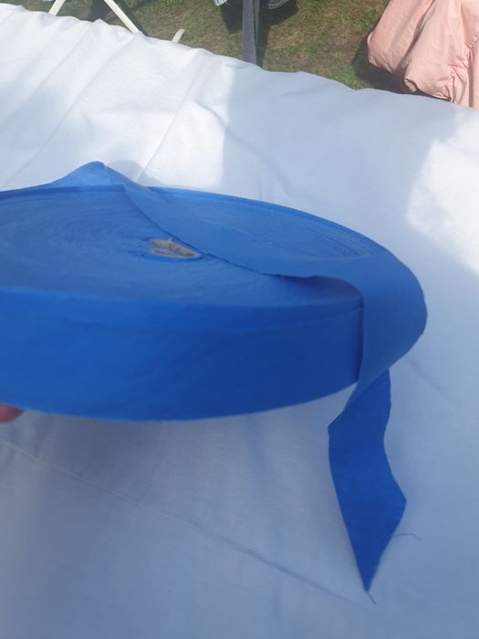 Taśma skośna lamówka bawełniana ze skosu cięta 30mm niebieska krążek