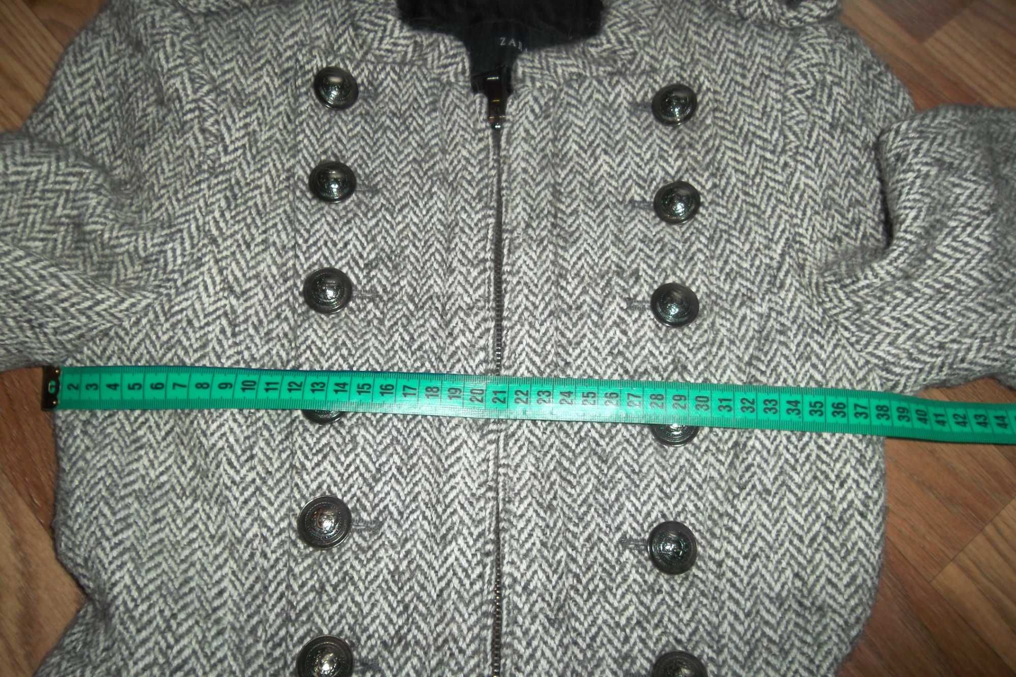Шерстяное пальто ZARA стиль Милитари