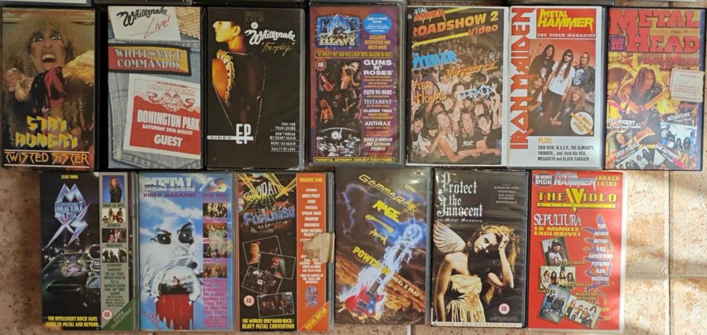 casstes VHS video Heavy Metal Thrash Maiden Sodom coroner Bon Jovi DRI