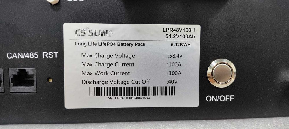 LiFePO4 батарея 100 А/год, 5,12 кВт.