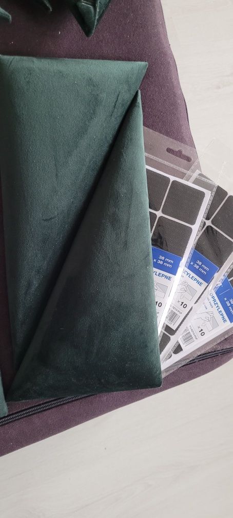 Panel ścienny tapicerowany zielony 15×30 prawy i lewy 10 szt razem
