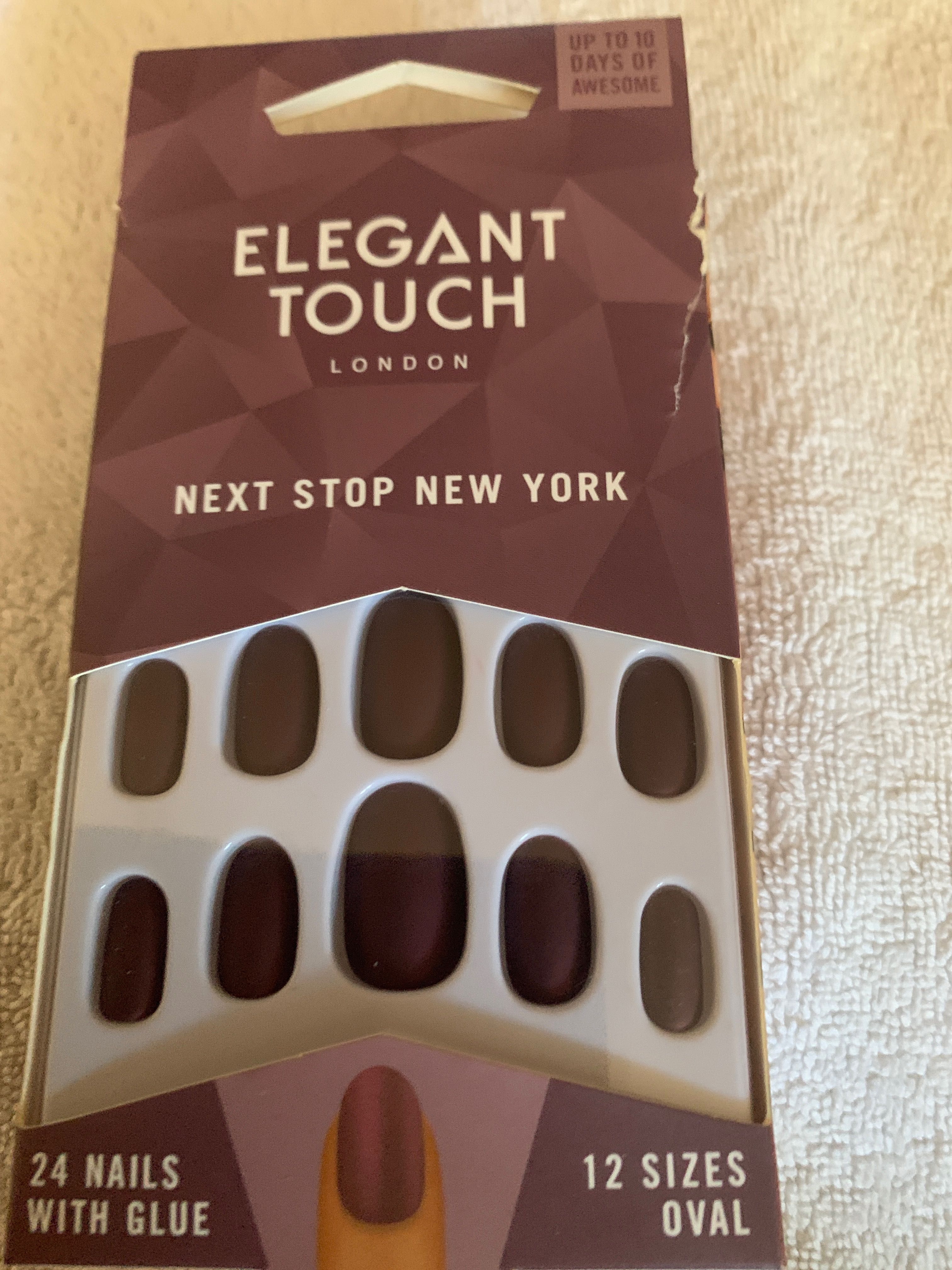 Sztuczne paznokcie tipsy Elegant Touch London 24 Nails with Glue brąz