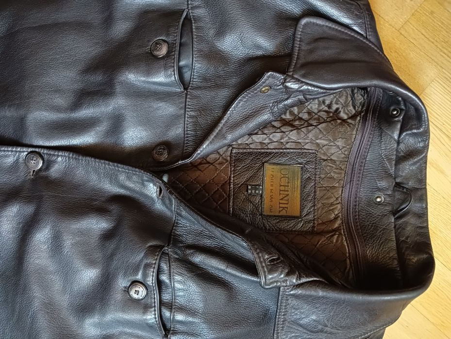 -40% Super solidna kurtka skórzana Ochnik XL skóra vintage podpinka