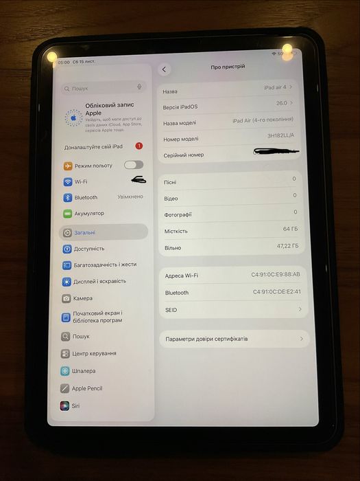 Ipad air 4 покоління 64 GB Space Grey