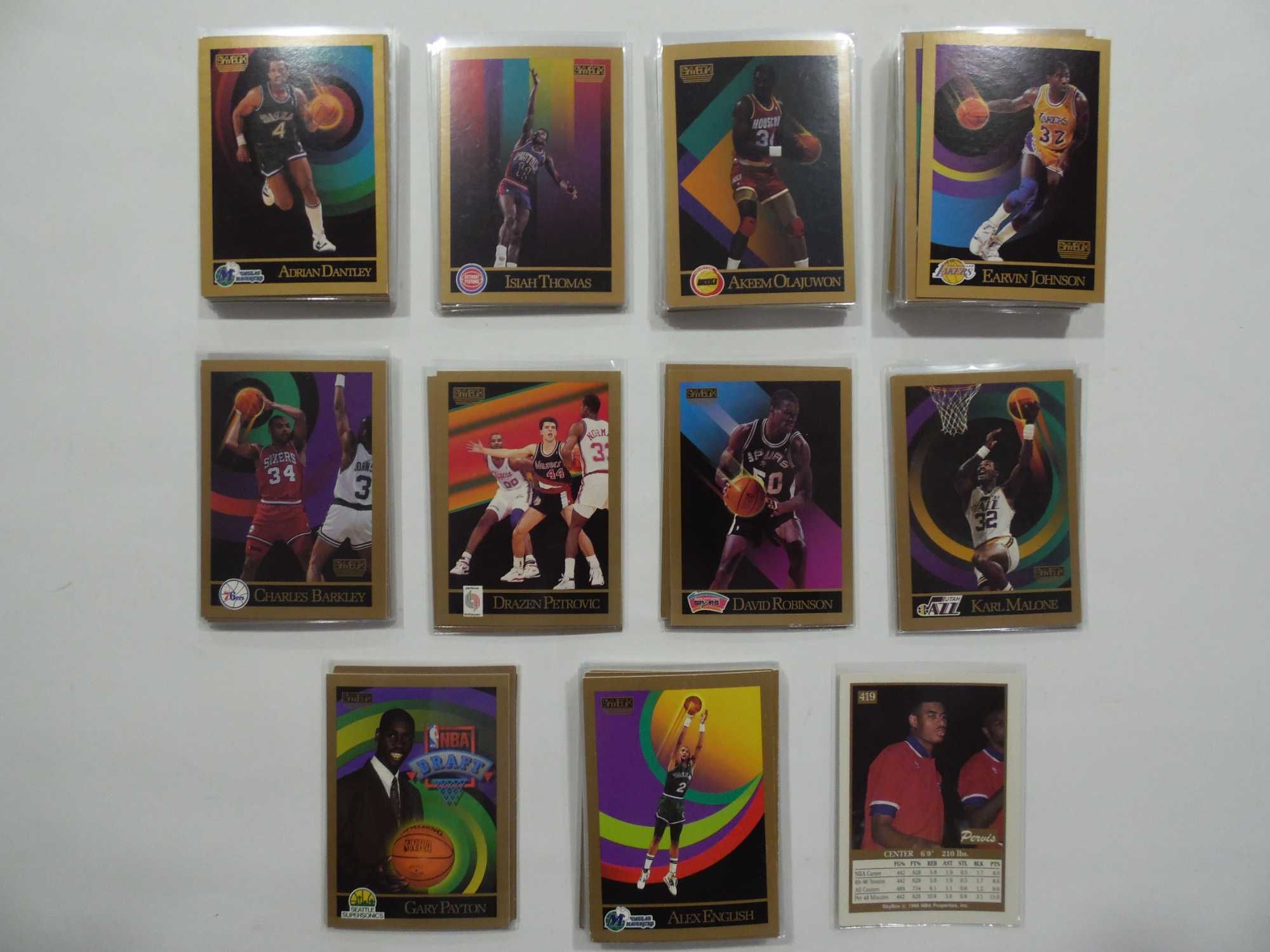 Lotes de cartas da NBA Skybox e outras