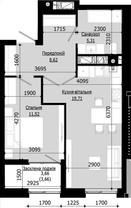 Продаж 1 кім. квартири SOUL PARK вул П. Орлика 48.82 кв.м