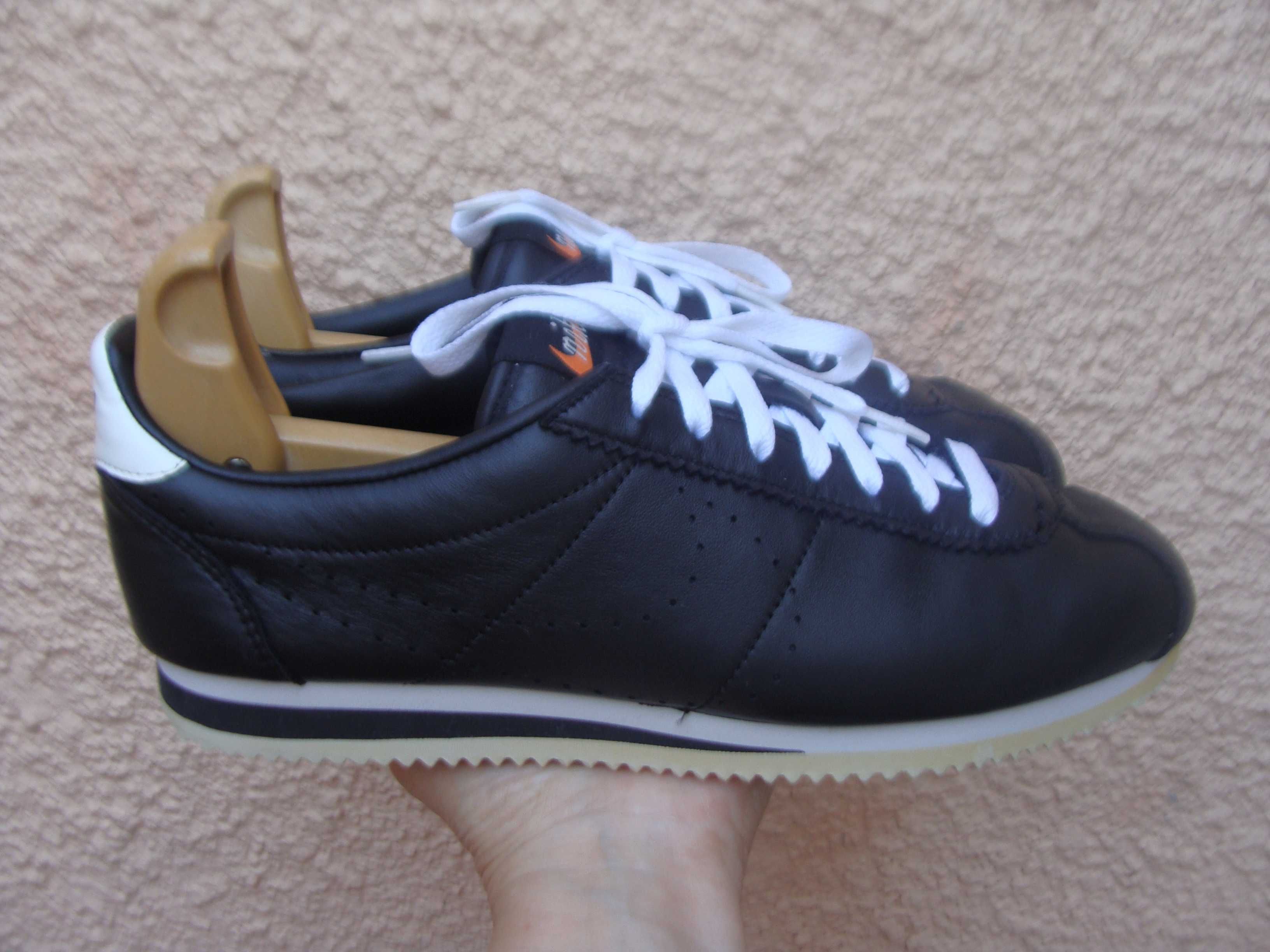 42.5/27 см Nike cortez кроссовки черные кожаные оригинал