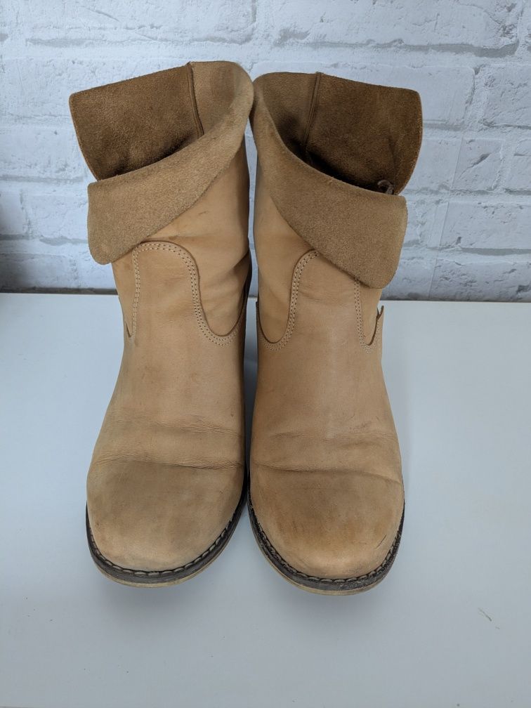Zapato skórzane botki brązowe karmelowe 38 M