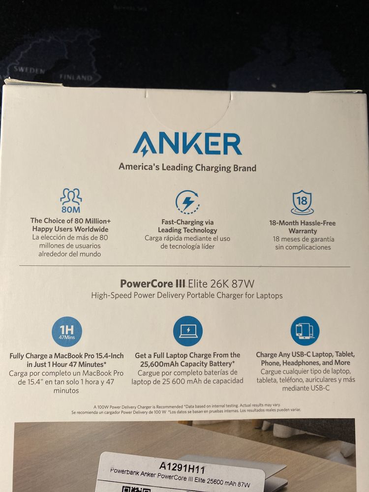 Павербанк Anker PowerCore lll Elite 26K 87W ідеально для MackBook