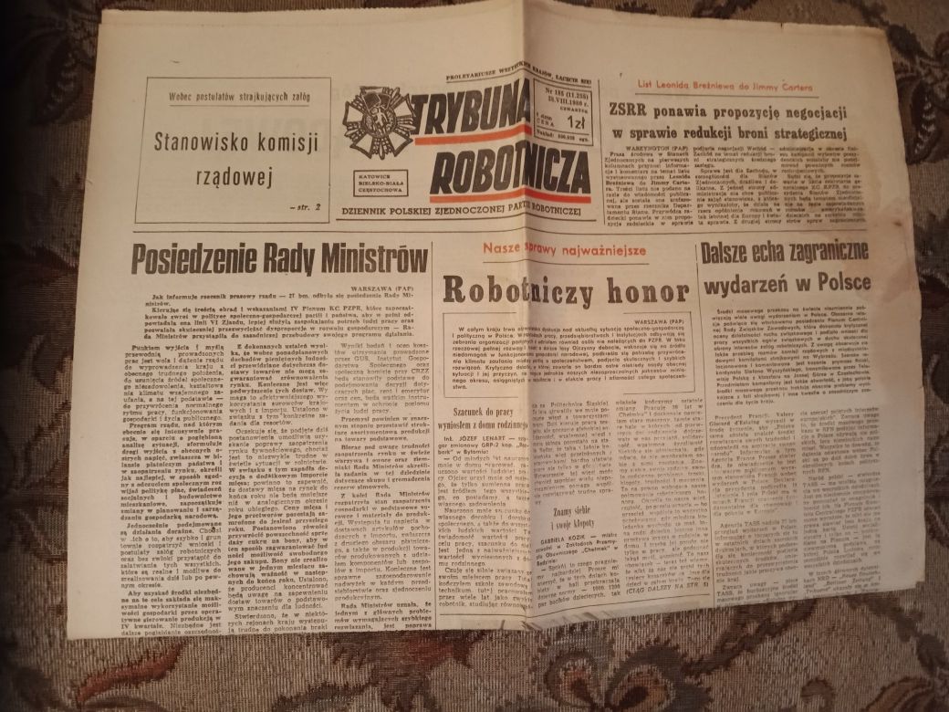 Trybuna robotnicza 28 Sierpnia 1980