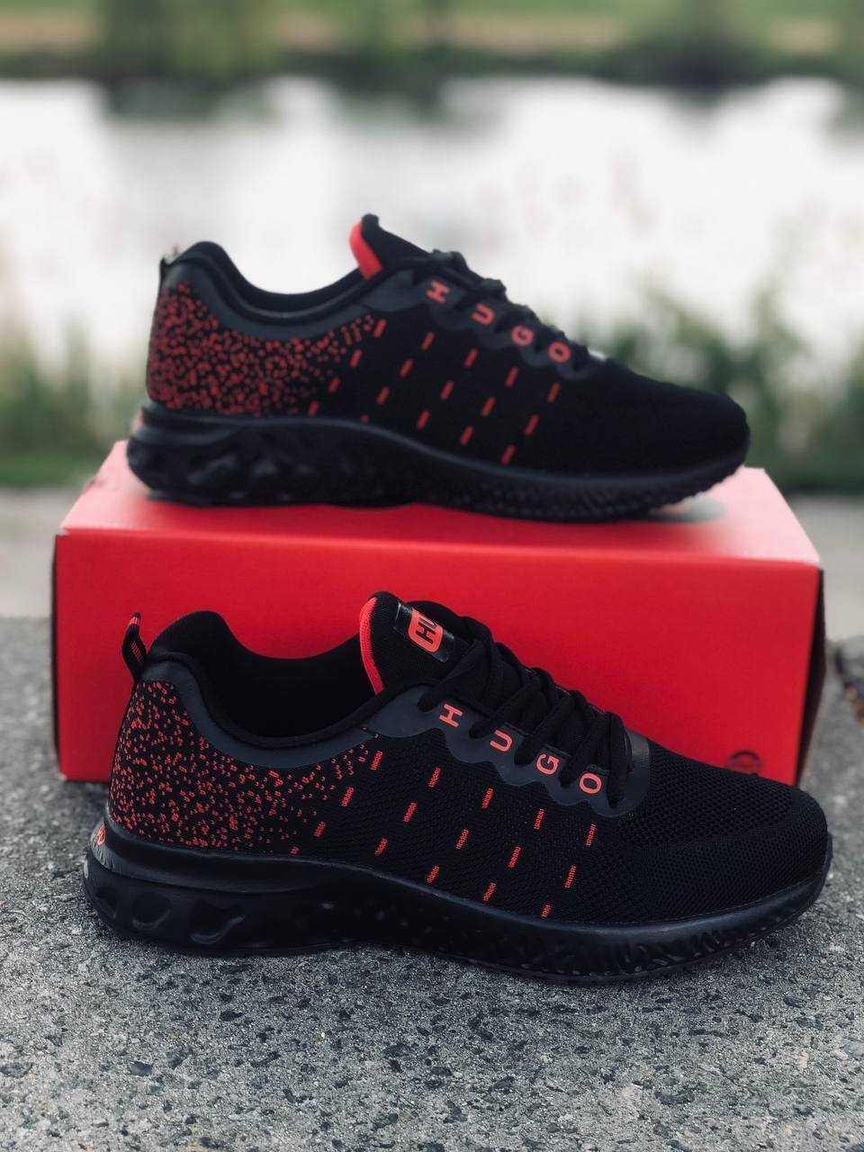 Хит! Кроссовки Hugo Ice lin мужские Практичные Black-Red Кросівки Хуго
