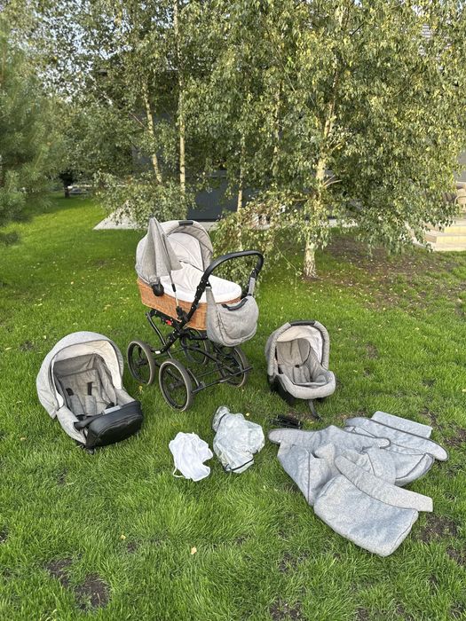 Wózek viko wiklinowy 3w1