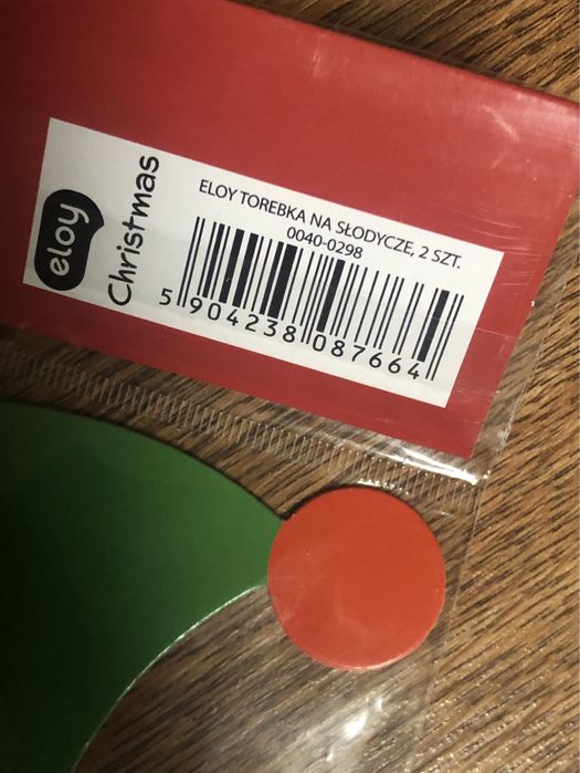 Torebki na słodycze prezenty świąteczne elf 2 sztuki 13x27