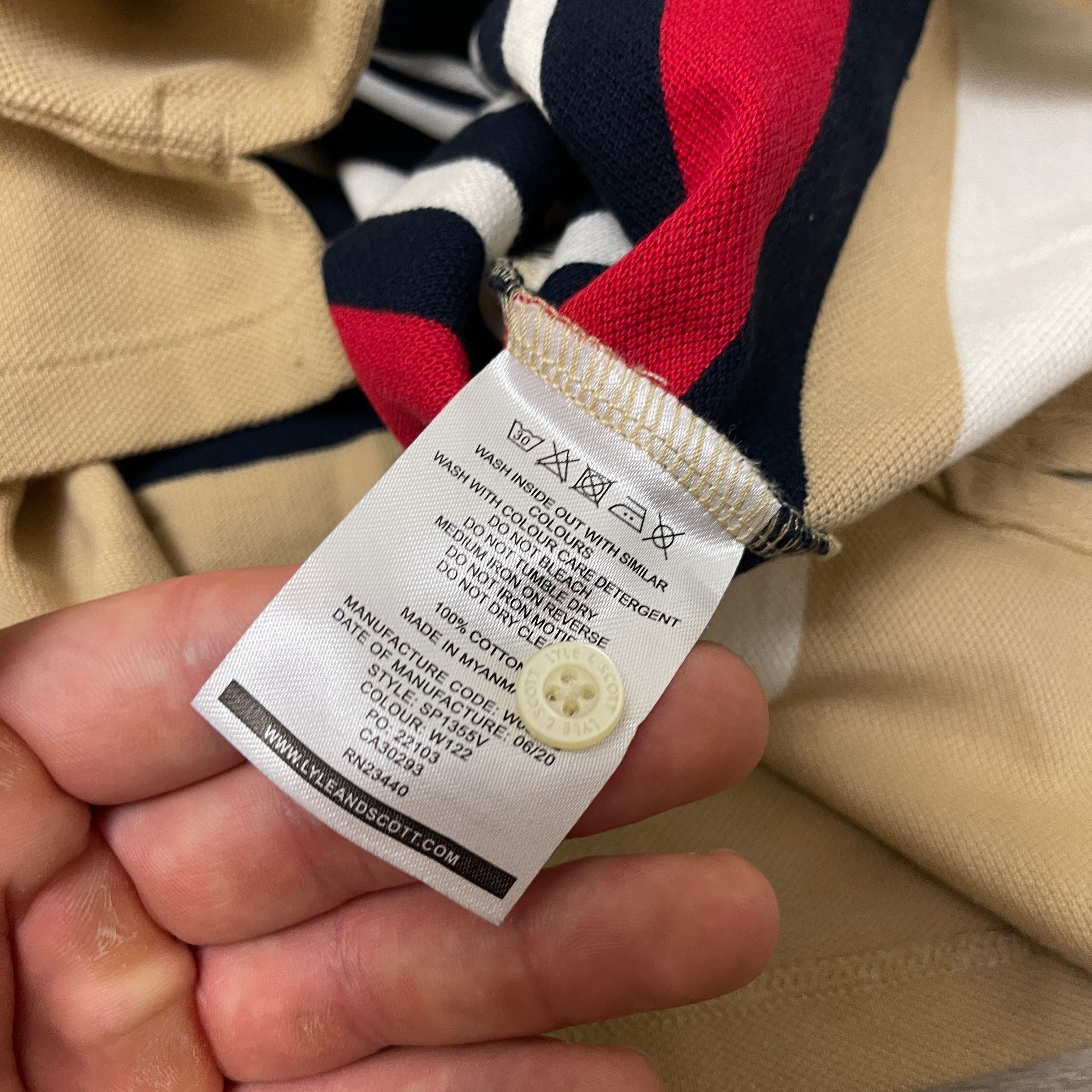 Бежеве футболка поло Лайл Скот Lyle&Scott Polos, XS, оригінал