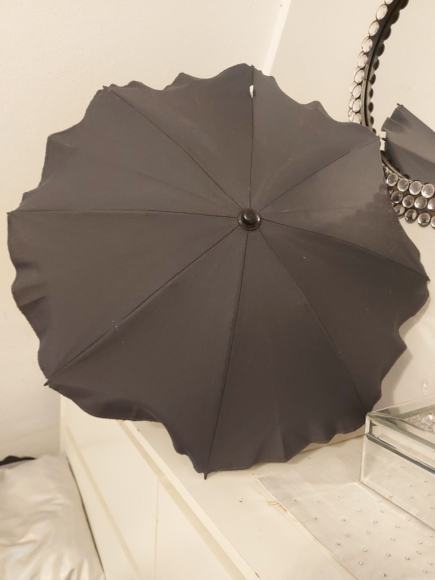Parasolka parasoleczka  z uchwytem do wózka szara grafitowa siwa uniwe