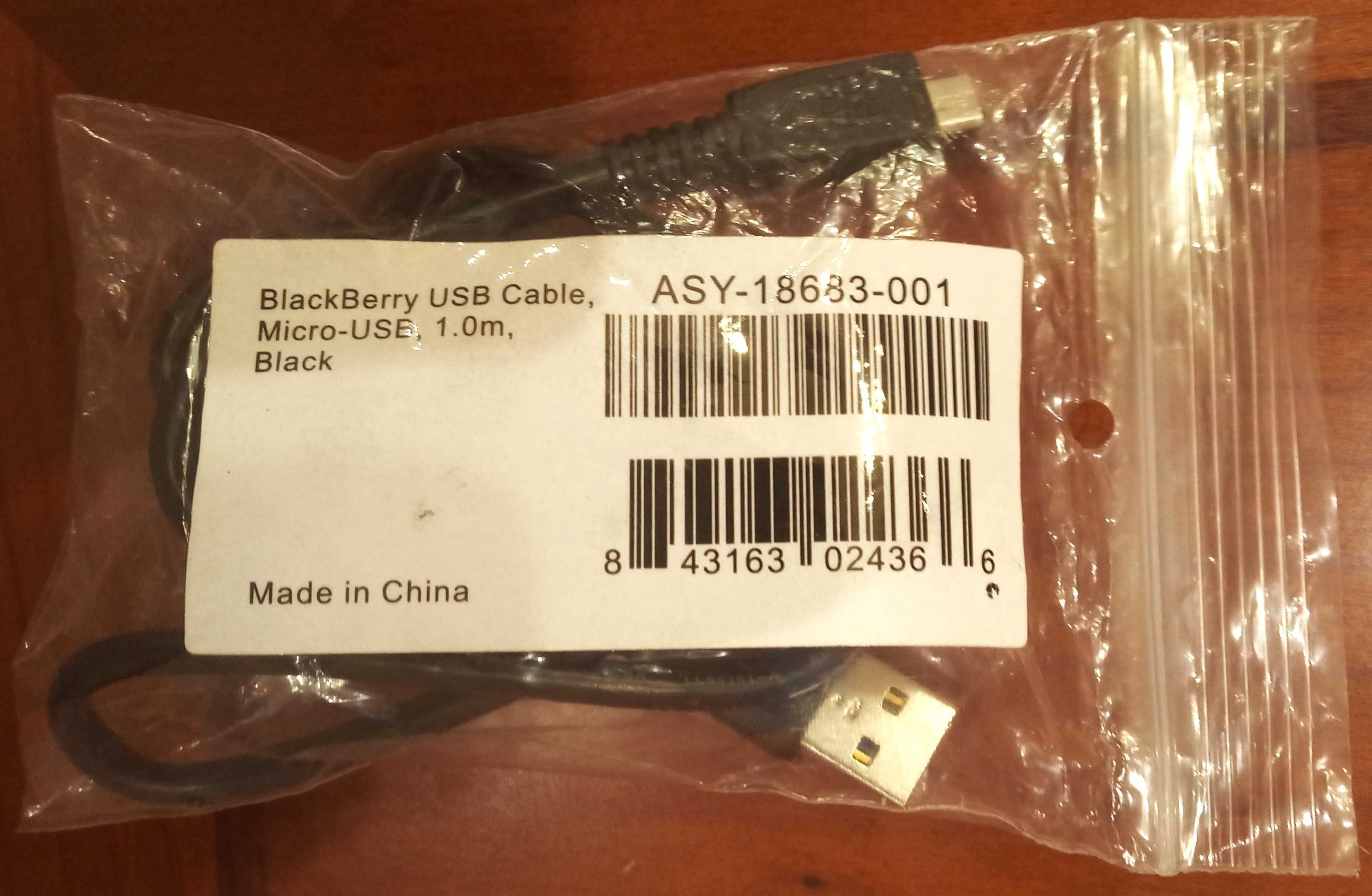 Kabel BlackBerry 1m Micro USB 2.0 czarny