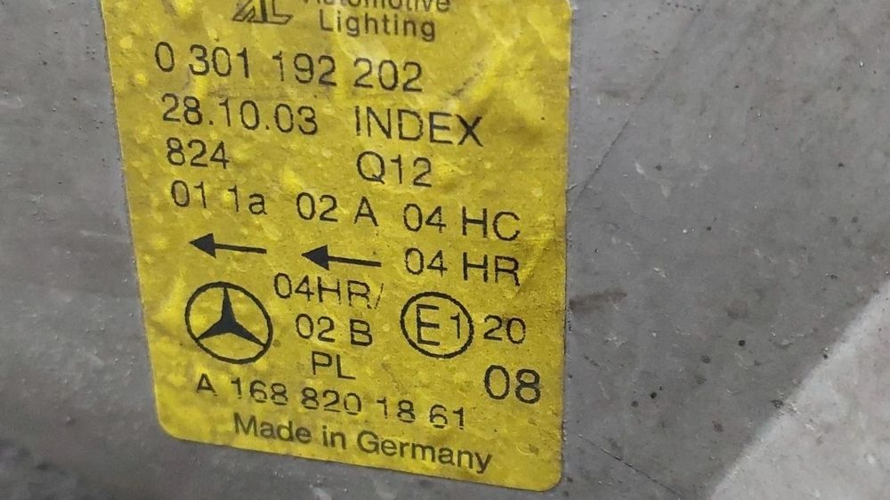 Ótica / farol direita MERCEDES-BENZ Classe A (W168)