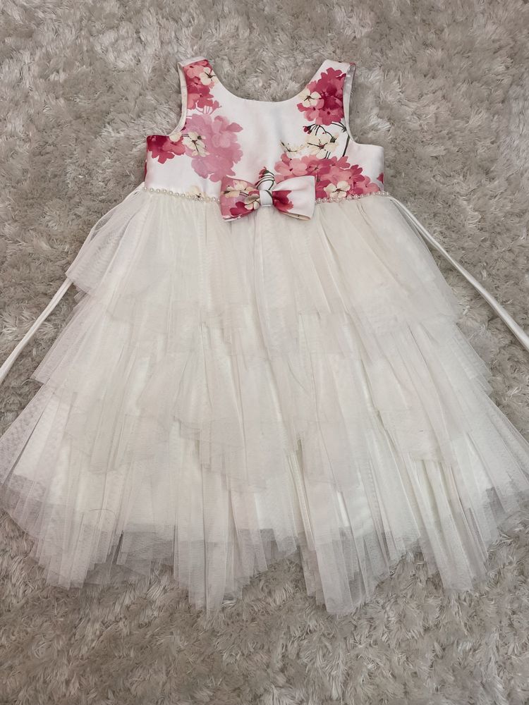 Sukienka elegancka tiul Komunia ślub chrzciny 110 American Princess