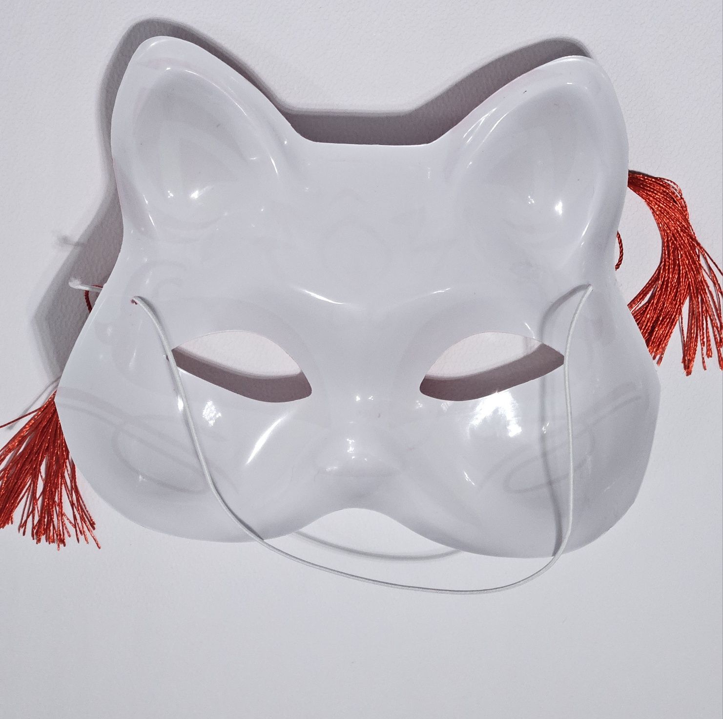 Maska japońska, kot, ręcznie malowana