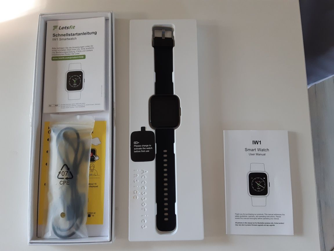 Smart Watch letsfit IW1 Black natlenienie krwi