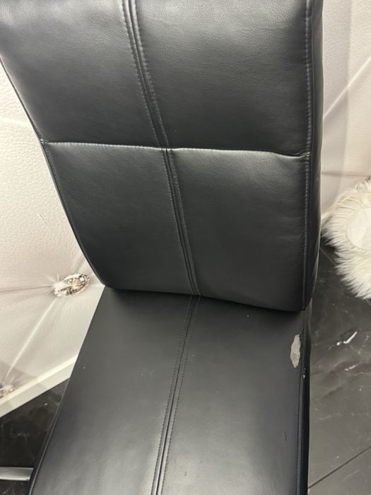 Krzesła 6 sztuk tapicerowane ekoskóra na chromowanych nogach